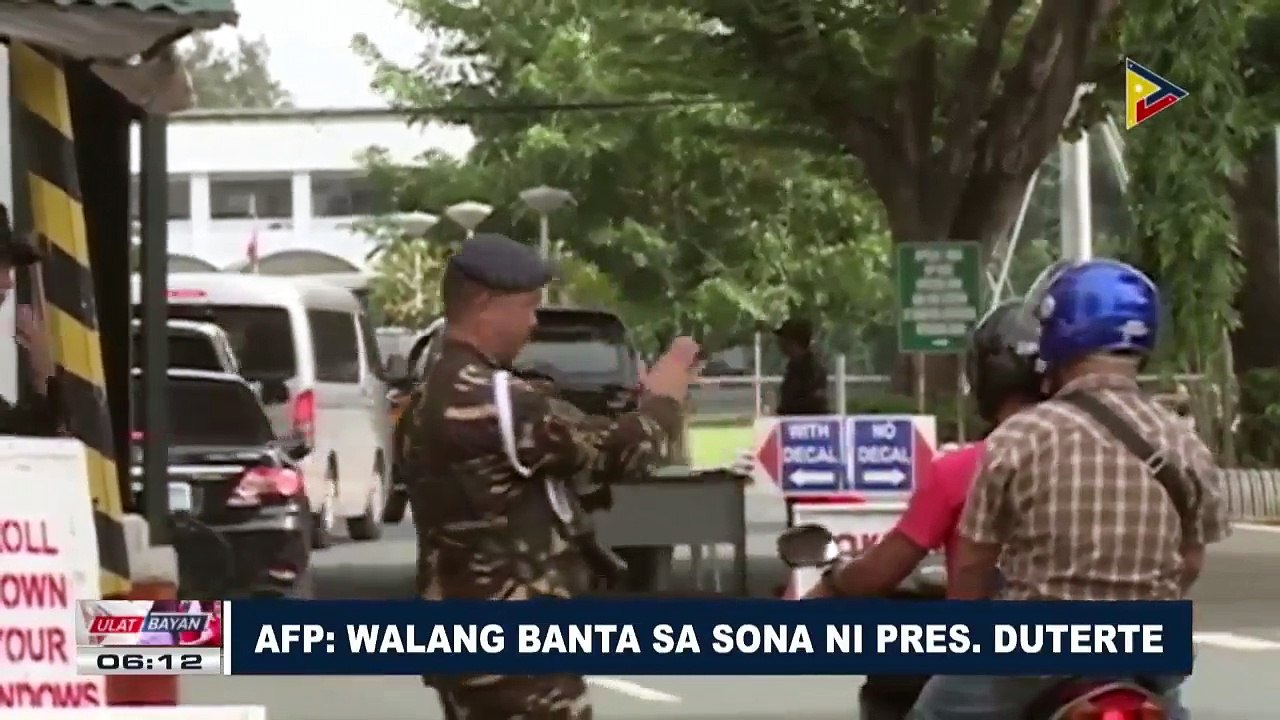 AFP: Walang banta sa SONA ni Pangulong Duterte