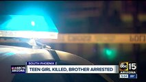 Teen girl killed, brother arrested after shooting in Phoenix