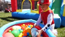 HUGE EGGS SURPRISE TOYS CHALLENGE Inflatable water slide Disney Cars Toys Paw Patrol Spide