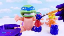 Bébé corps les couleurs poupées amusement amusement Apprendre peindre jouer faire semblant adolescent tortues voir Tnnt mutant ninja