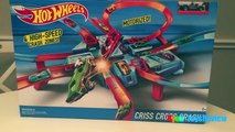 Hot Wheels Criss Cross Crash Track Motorized Disney Cars Toys for Kids FOUR High Speed Cra