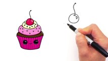 How to Draw   Color a Cupcake Easy - Valentines Sweet