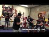 Josesito Lopez working mitts with Henry Ramirez