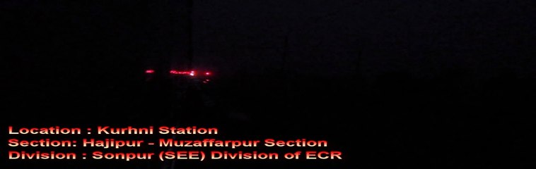 Avadh Assam Express - Single Line Crossing under cover of darkness !!