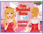 Tressé chignon petits pains mignonne une fleur pour Jeu filles la Coupe de cheveux coiffures Voir létablissement sommet Barbie 3d