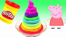 Play doh Frozen ToyS!!! - Create Rainbow Ice cream fun for peppa pig