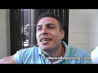 Oscar Larios talks manny pacquiao - says does not buy it that manny can move up and win