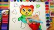 LEARN How to DRAW COLOR PAINT for Kids GIANT GUMMY BEAR Coloring Page for Kids WATERCOLOR