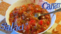 Salad as caviar with tomatoes and eggplants.Овощной салат икра