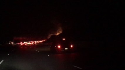 Brush Fire Grows Out of Control After Car Crashes Off Los Angeles Freeway