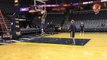 Oldest player in the NBA, Vince Carter, throws down a reverse windmill in practice !