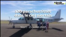 VIDÉO. 120 parachutistes dans le ciel niortais