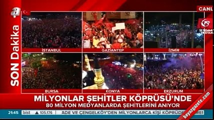 Şehitler Köprüsü'nde 250 şehidin isimleri okundu #15Temmuz