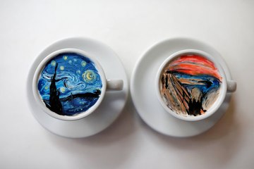 South Korean barista recreates famous paintings on lattes