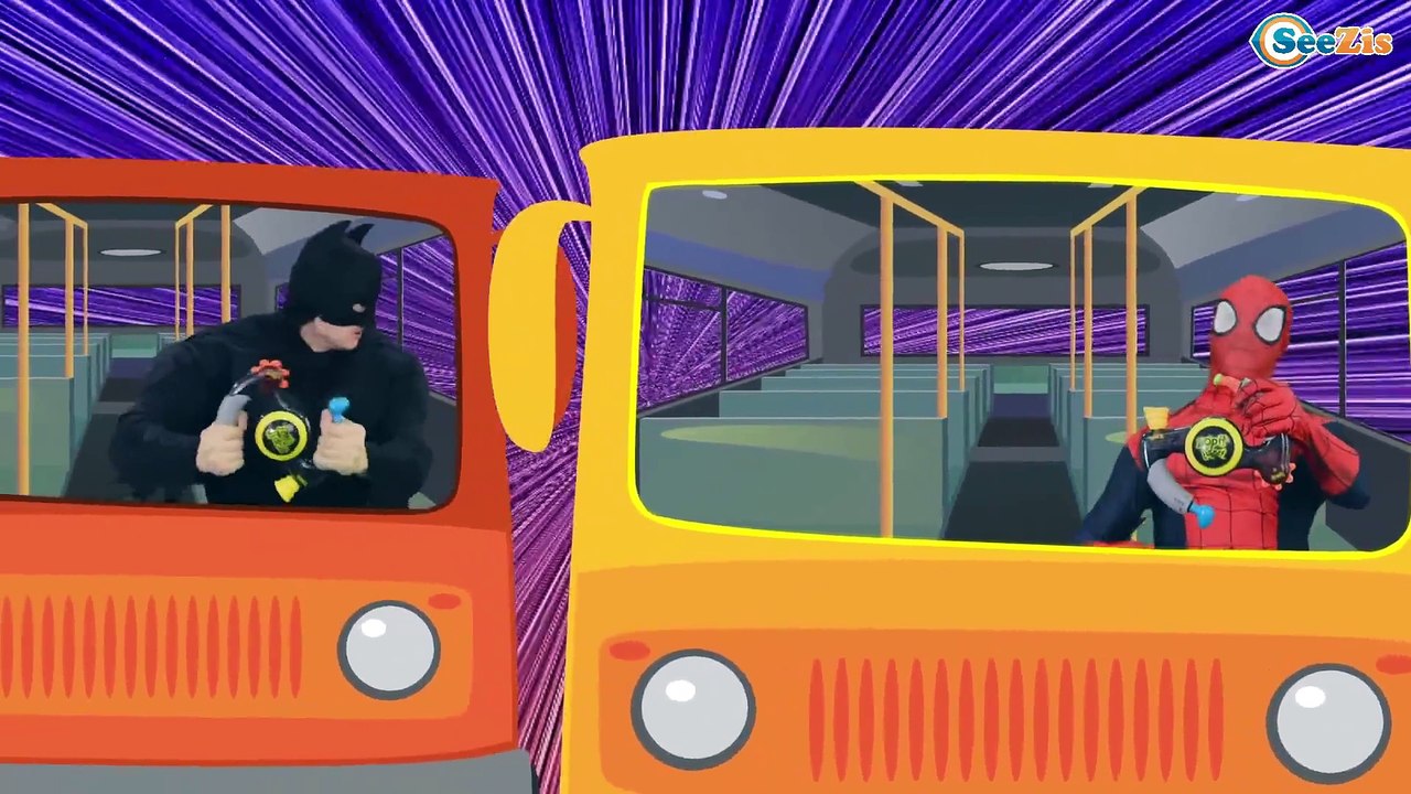 the wheels on the bus go round and round | nursery rhymes | spiderman song | kids rhymes