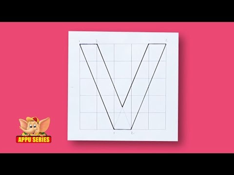 Write Block Style Alphabet - 'V'