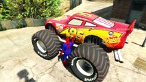 Monster Truck Mcqueen Og Tegneserie Spiderman Biler Gjennomgang Film For Barn