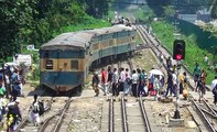 Dhaka bound Down kalni Express Train of Bangladesh Railway leaving Dhaka Airport Railway Station