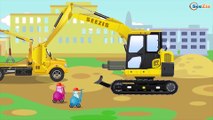 Giant Trucks Kids Video - Excavator, Bulldozer, Crane w Truck & Diggers: Cartoons for Children