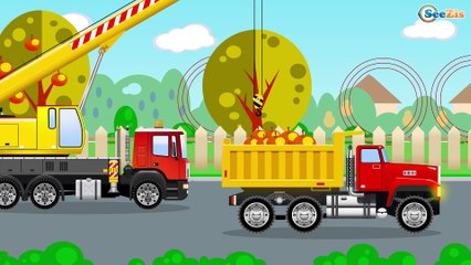 Pequeño Camiónes con Carros Constructores - El lavado de autos - Camiónes infantiles - Carritos