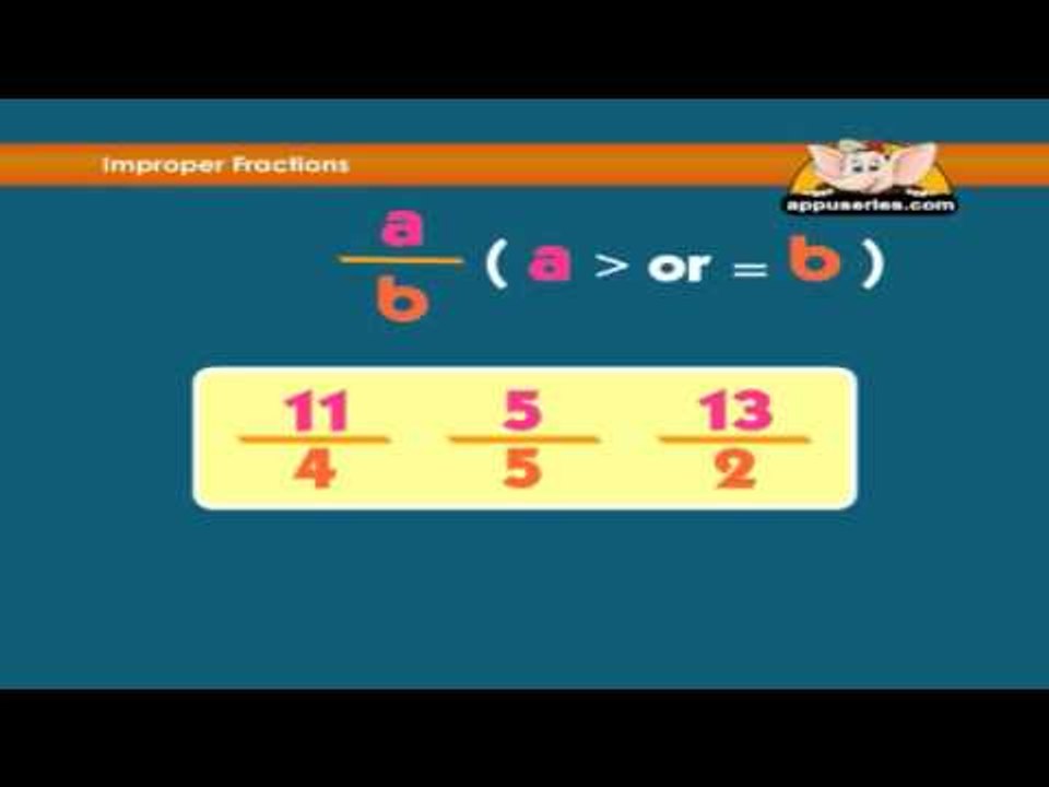 Learn Fractions - Improper Fraction
