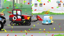 Tracteur Petit pour enfants. Dessin animé voiture. Vidéo éducative de voitures