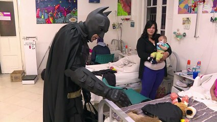 Batman makes weekly visit to Argentine children's hospital