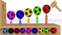 Learn Colors With Soccer Balls Hammer Xylophone for Children - Colors Balloons Balls for Kids