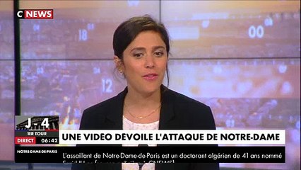 Скачать видео: La chaîne CNews dévoile ce matin les images spectaculaires de l'attaque du policier à Notre Dame de Paris