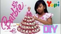Mainan Barbie  Membuat Baju Barbie dari Permen Yupi  DIY Homemade Barbie Party Dress 