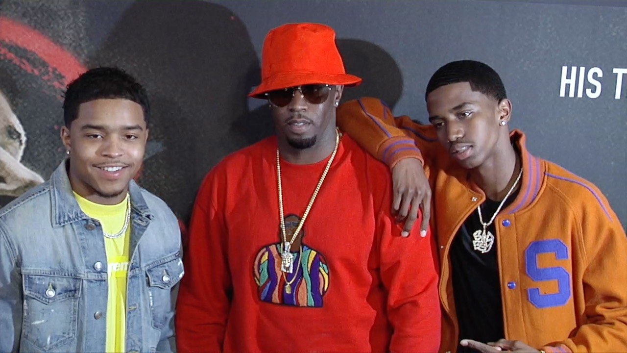 Sean Combs with Christian and Justin Combs "Chris Brown Welcome to my Life" Premiere