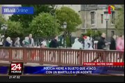 Francia: policía hiere a sujeto que atacó con martillo a un agente