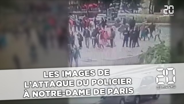 Les images de l'attaque du policier à Notre-Dame de Paris
