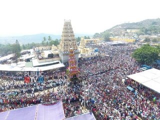 Drone captures Male Mahadeshwara Temple car festival, Chamrajnagar