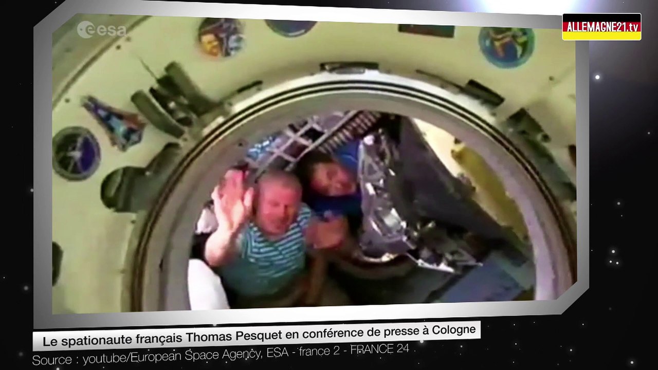 Le spationaute français Thomas Pesquet en conférence de presse à Cologne