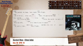 Rocket Man - Elton John Bass Backing Track with chords and lyrics