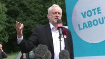 'I will get the blame if you fall' Jeremy Corbyn jokingly chastises 'young folk' on rock at rally