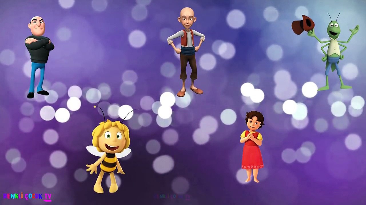 Gürgen Heidi Keloğlan Arı Maya ve Çekirge Hep Birlikte Parmak Ailesi Şarkısını Söylüyorlar,Çizgi film izle 2017
