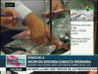 Venezuela: DICOM adjudica 23.8 mdd en segunda subasta ordinaria