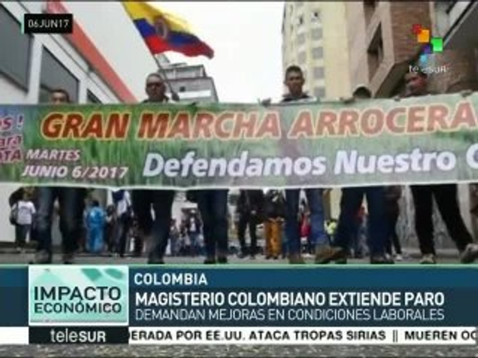 Maestros colombianos extienden paro ante falta de respuesta del gob.