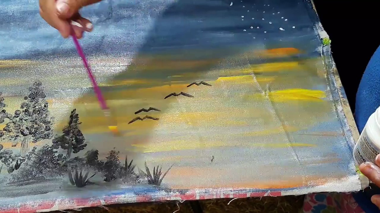 Acrylic Painting Step by Step Tutorial for Kids; Starry Night; Sweet Birthday Gift for Moms