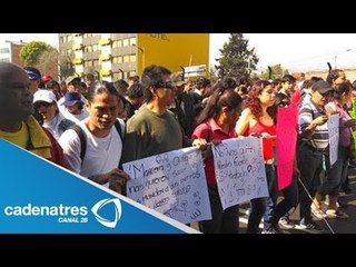 Se manifiestan 'vagoneros' en calzada Tlalpan (VIDEO)