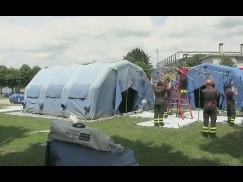 Padova - Vigili del Fuoco, allestimento del Coa Veneto (07.06.17)