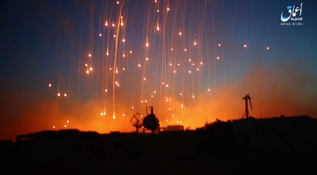 Islamic State Footage Said to Show Incendiary Munition Dropped on Raqqa