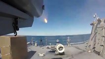Navy Warship Test-Fires Defensive Missiles