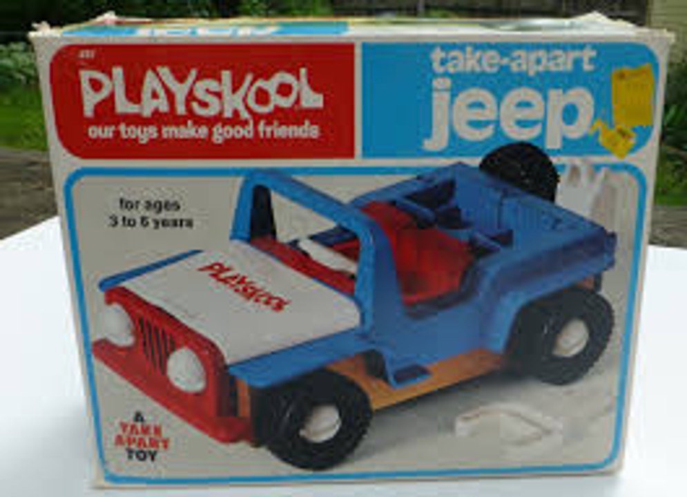 PlaySkool take-apart jeep 1980's Vintage toy