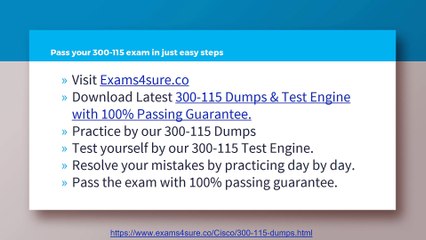 300-115 Dumps With 100% Passing Guarantee