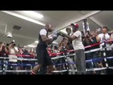 Floyd Mayweather vs Manny Pacquiao Money Mayweather Working Out Full Force - esnews boxing