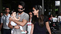 Shahid Kapoor & Mira PAMPER Daughter Misha At Airport