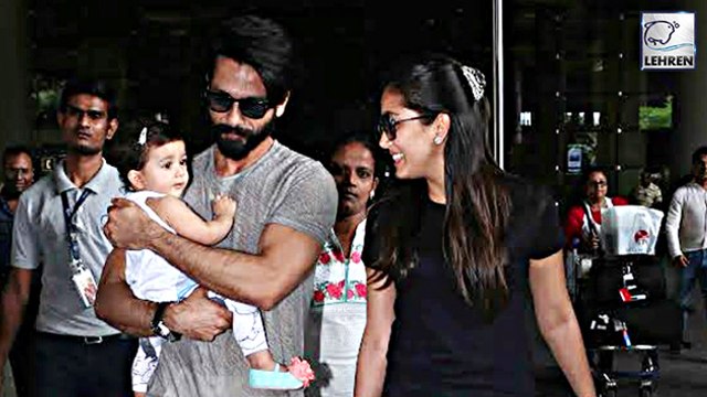 Shahid Kapoor & Mira PAMPER Daughter Misha At Airport